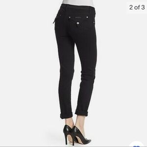 Hudson bacara cropped straight cuffed black denim size 30